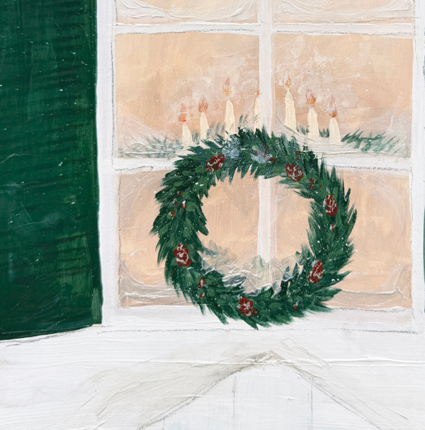 Candles in the Window Canvas Wall Art