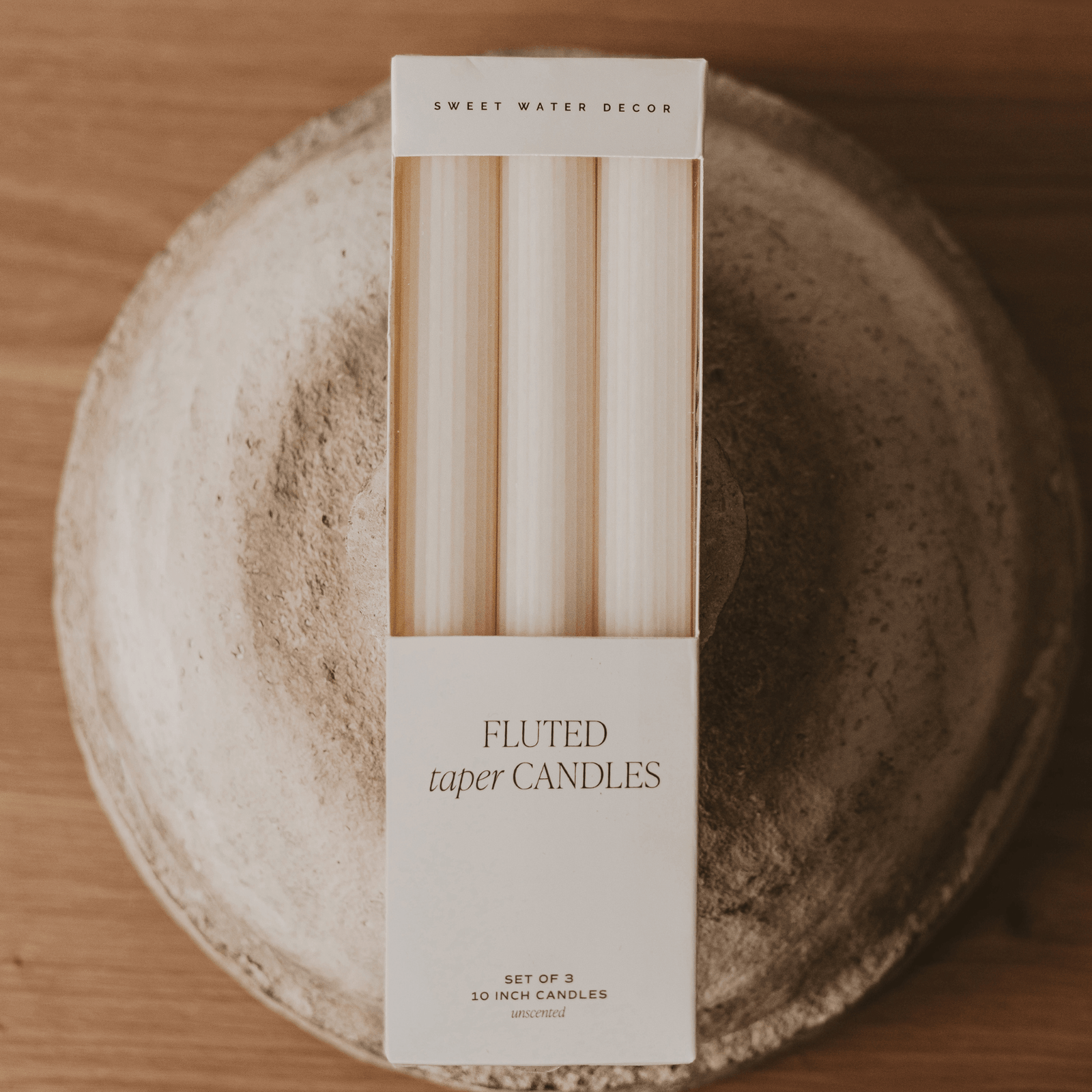 Fluted Taper Candles (Set of 3)